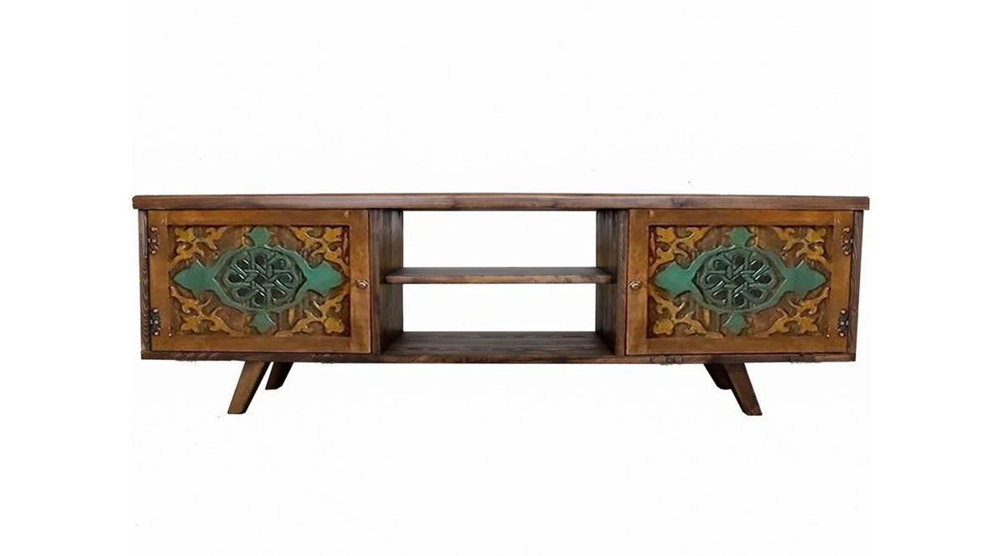 Hand-Carved Wooden Coffee Table