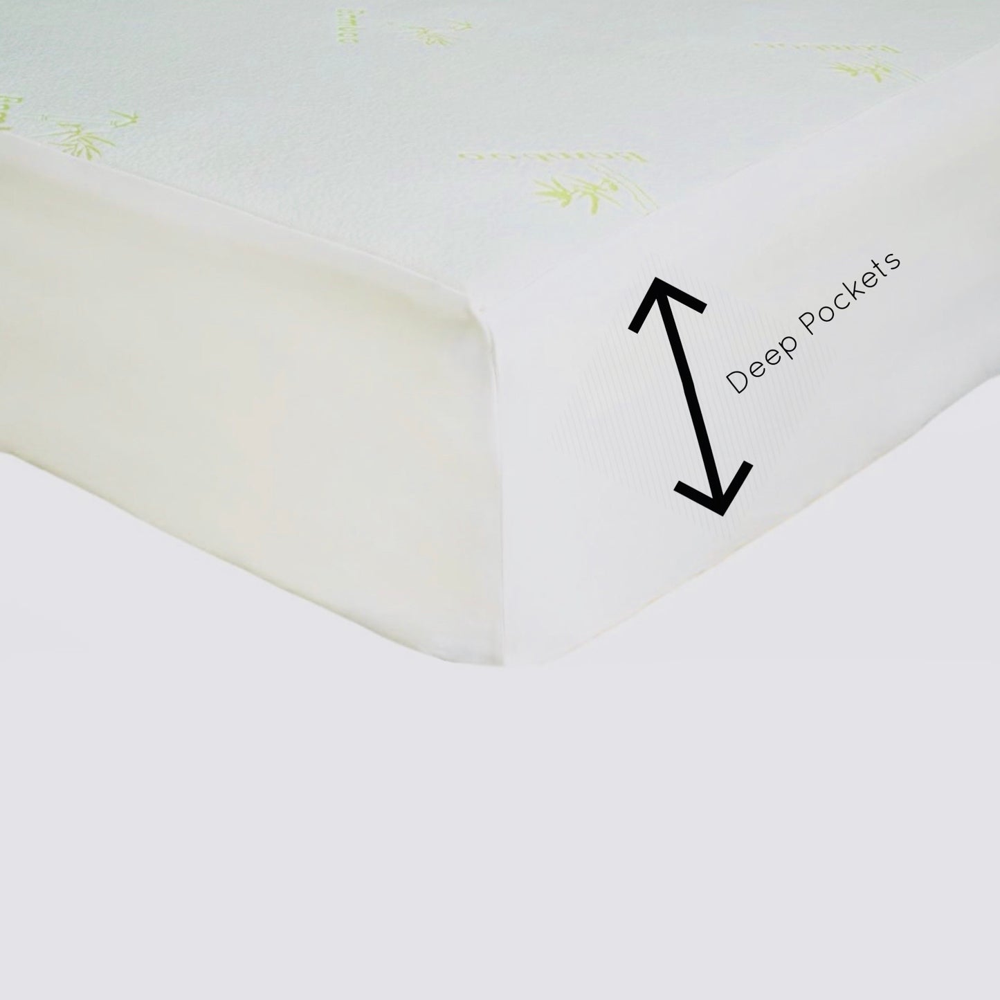 Aloe Vera Bamboo Essence Fitted Mattress Pad Protector with Deep Pockets