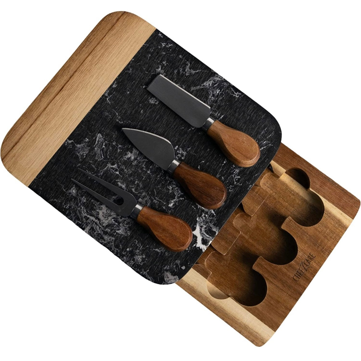 Marble and Acacia Charcuterie Board Gift Set with Knives and Serving B –  Vistal Supply