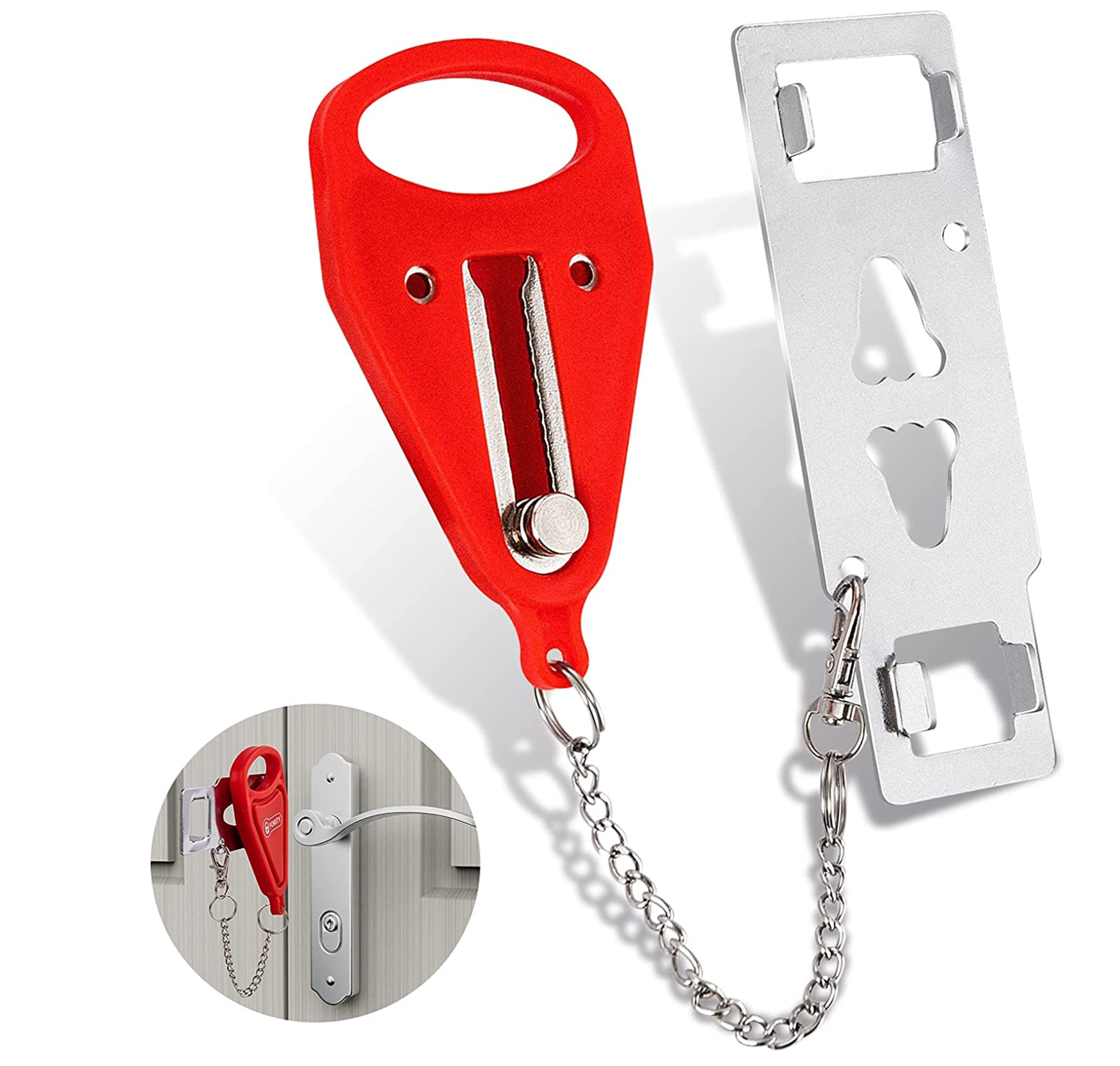 Portable Door Lock with Travel Bag, Travel Friendly Door Lock for Hinged  Doors - SABRE