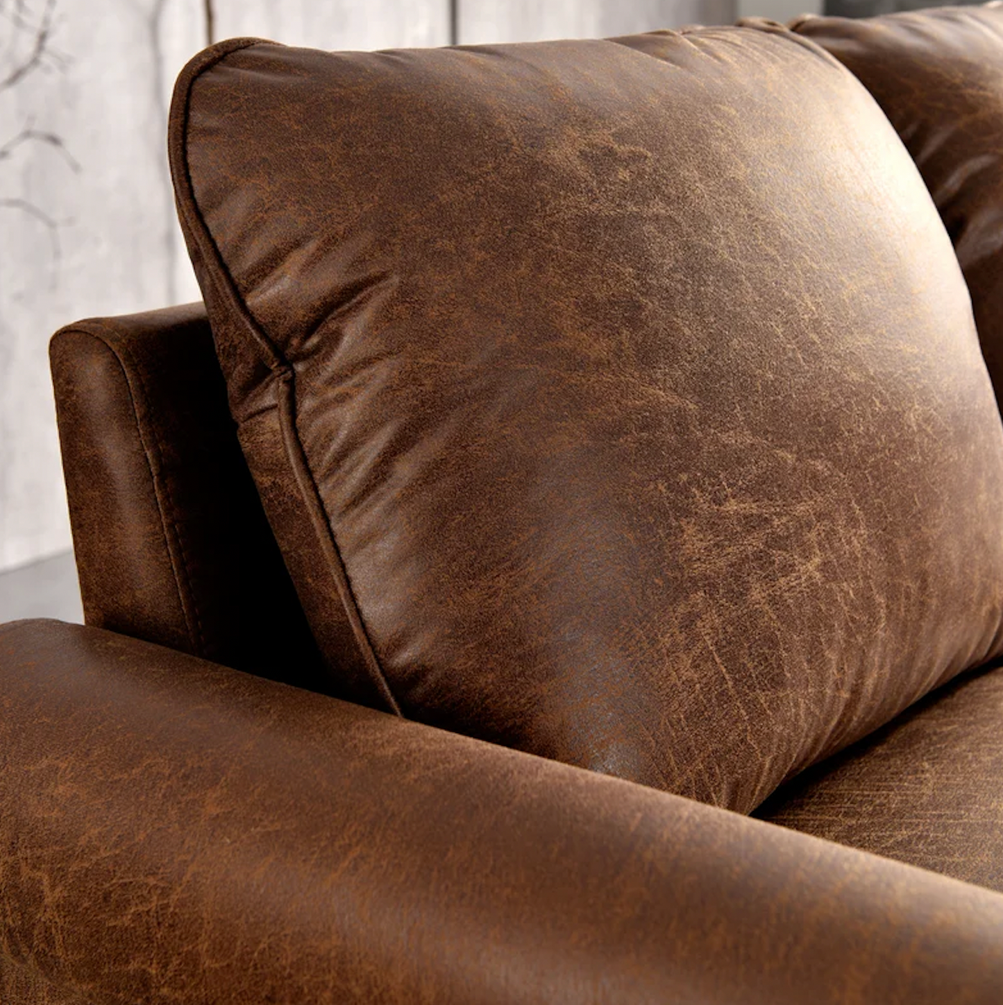 Raleigh 73.6''  Dark brown Vegan Leather Sofa