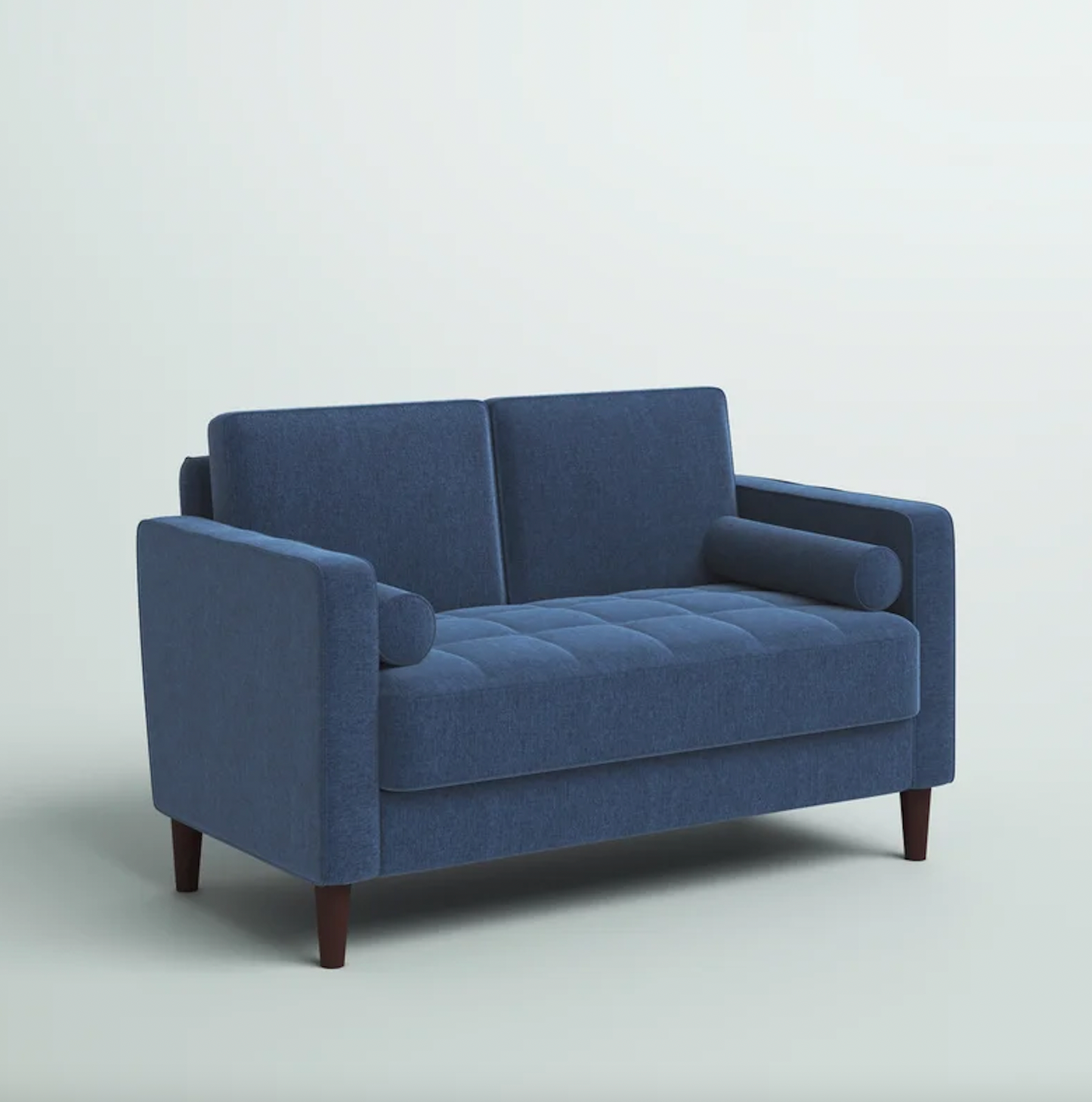 Nina  52.4" Blue Square Arm Tufted Loveseat