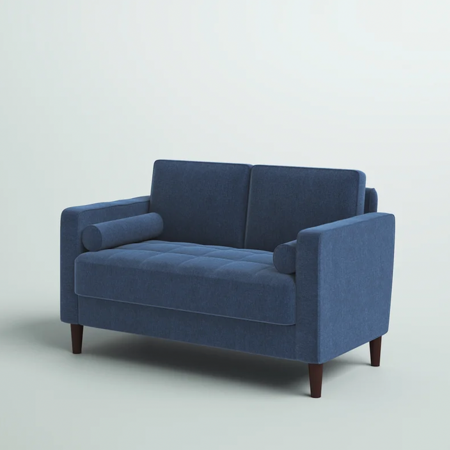 Nina  52.4" Blue Square Arm Tufted Loveseat