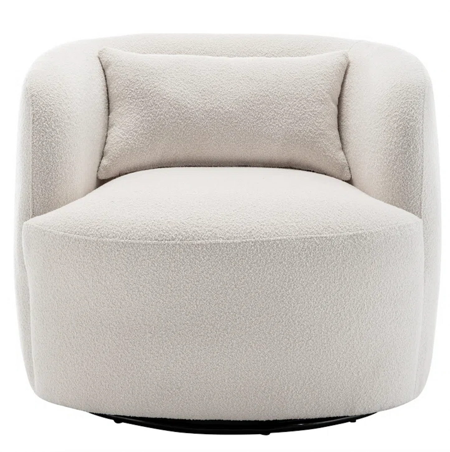  Nest 34" Wide Cream Boucle Upholstered Swivel Armchair Boucle Upholstered Swivel Armchair