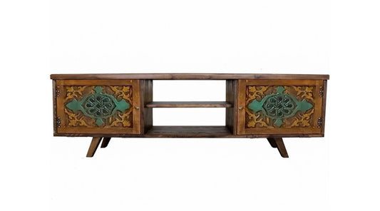 Hand-Carved Wooden Coffee Table