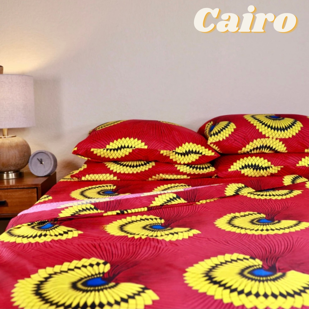 Elizabeth Samuel 6 piece African Wax Print (Ankara) Cotton and Bamboo African Print Bed Sheet Sets