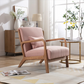 Pink Linen 25.78'' Wide Linen Armchair With Solid Wood Foot