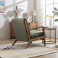 Sage Green Linen 25.78'' Wide Linen Armchair With Solid Wood Foot