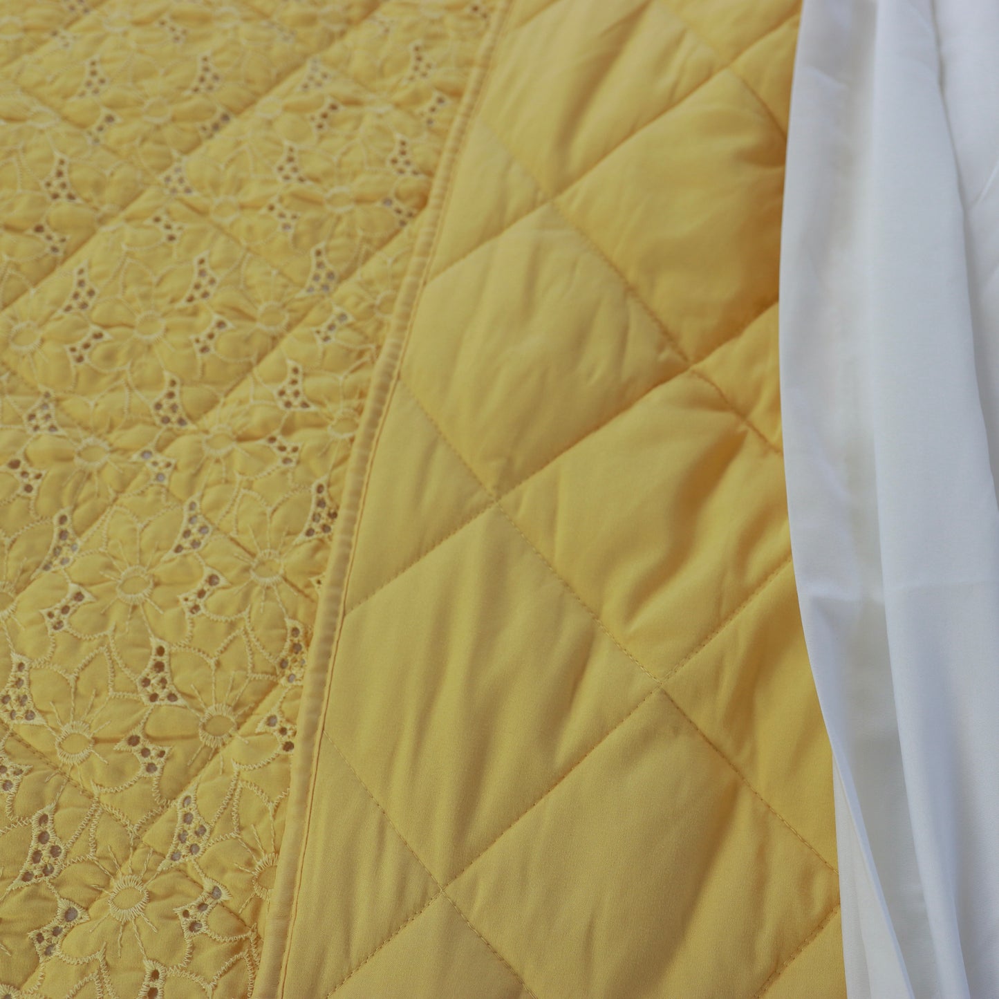 Queen Size 3 Piece Mustard color 100% Cotton Quilt & Sham Set