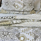 Queen Size 3 Piece Double Sided Sage and White 100% Cotton Floral Quilt & Sham Set