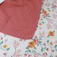 Queen Size 3 Piece double sided floral and salmon 100% Cotton Floral Quilt & Sham Set