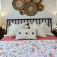 Queen Size 3 Piece double sided floral and salmon 100% Cotton Floral Quilt & Sham Set