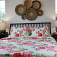 Queen Size Floral 3 Piece Floral 100% Cotton Quilt & Sham Set