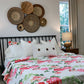 Queen Size Floral 3 Piece Floral 100% Cotton Quilt & Sham Set