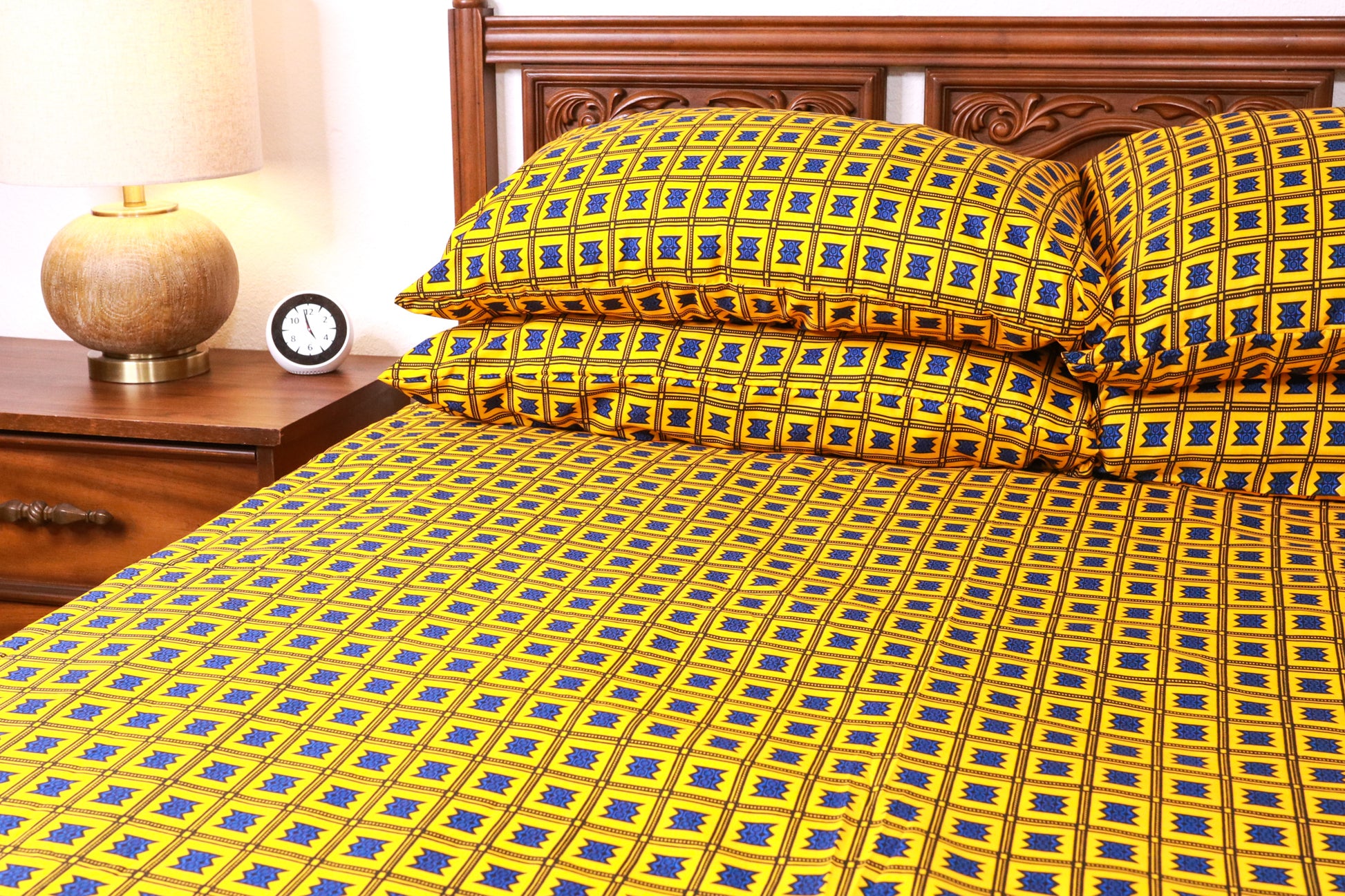 6 piece Elizabeth Samuel African Wax Print (Ankara) Cotton and Bamboo Bed Sheet Sets