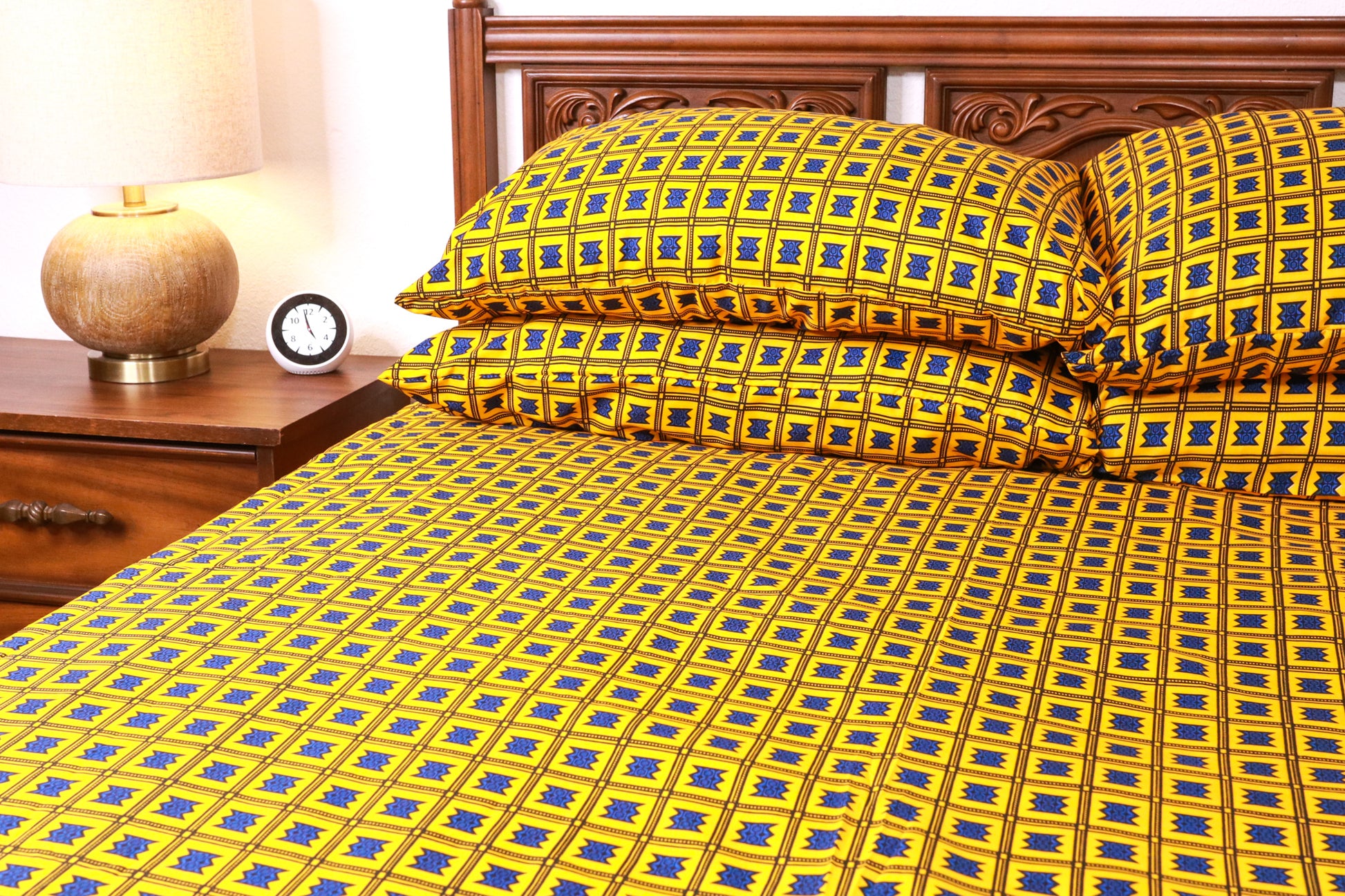  6 piece Elizabeth Samuel African Wax Print (Ankara) Cotton and Bamboo Bed Sheet Sets