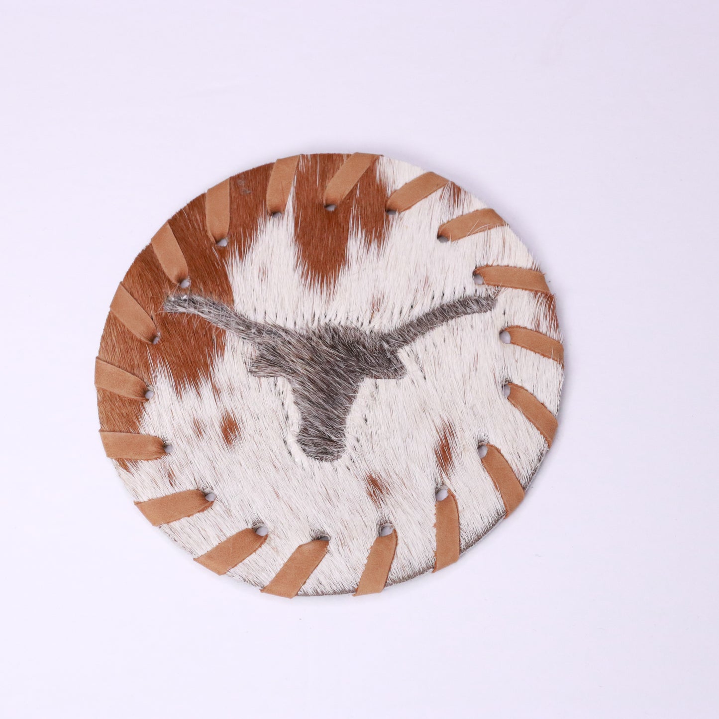 Texas Themed 10 piece Cowhide Coasters Set