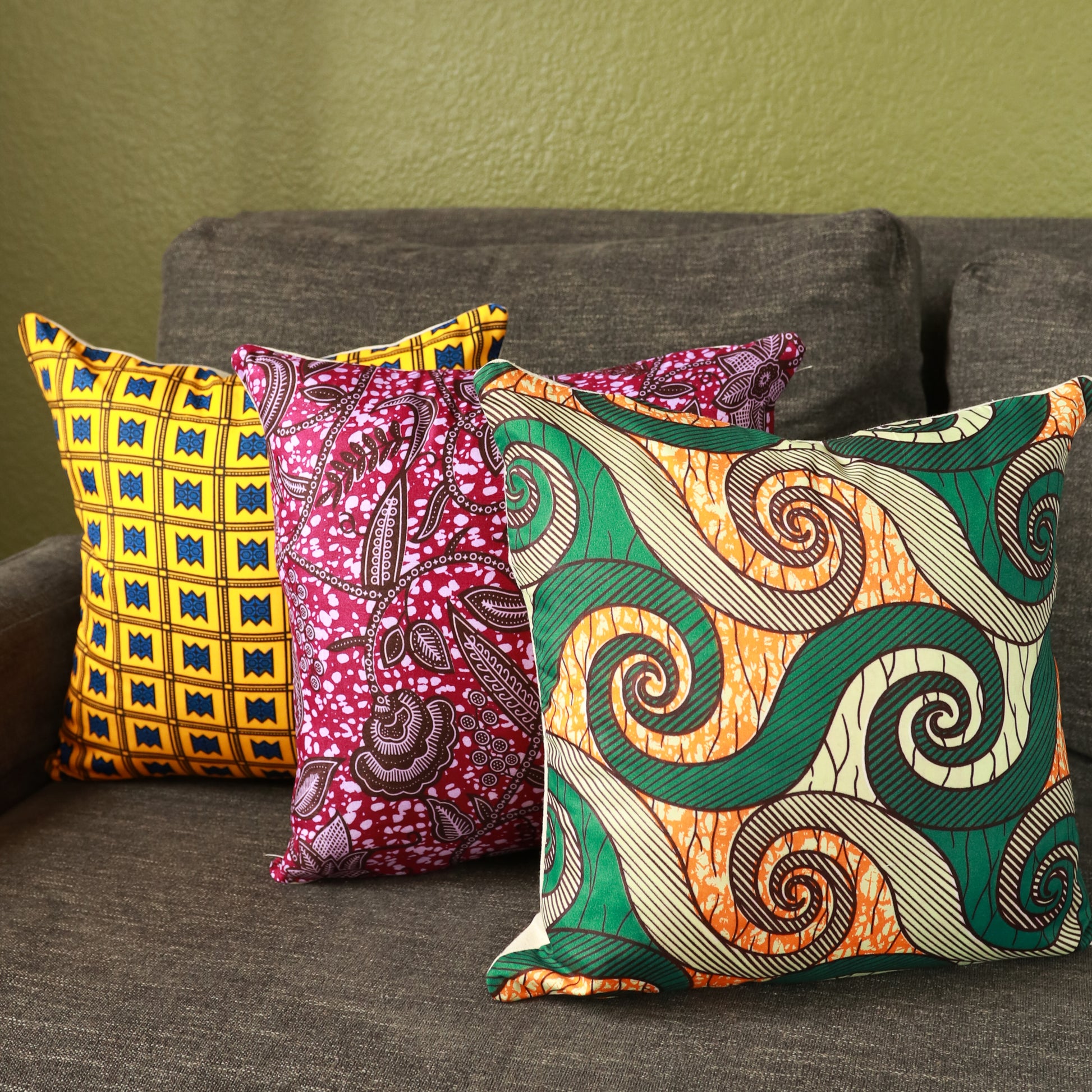  18"x18" African Ankara Print Pillow Covers