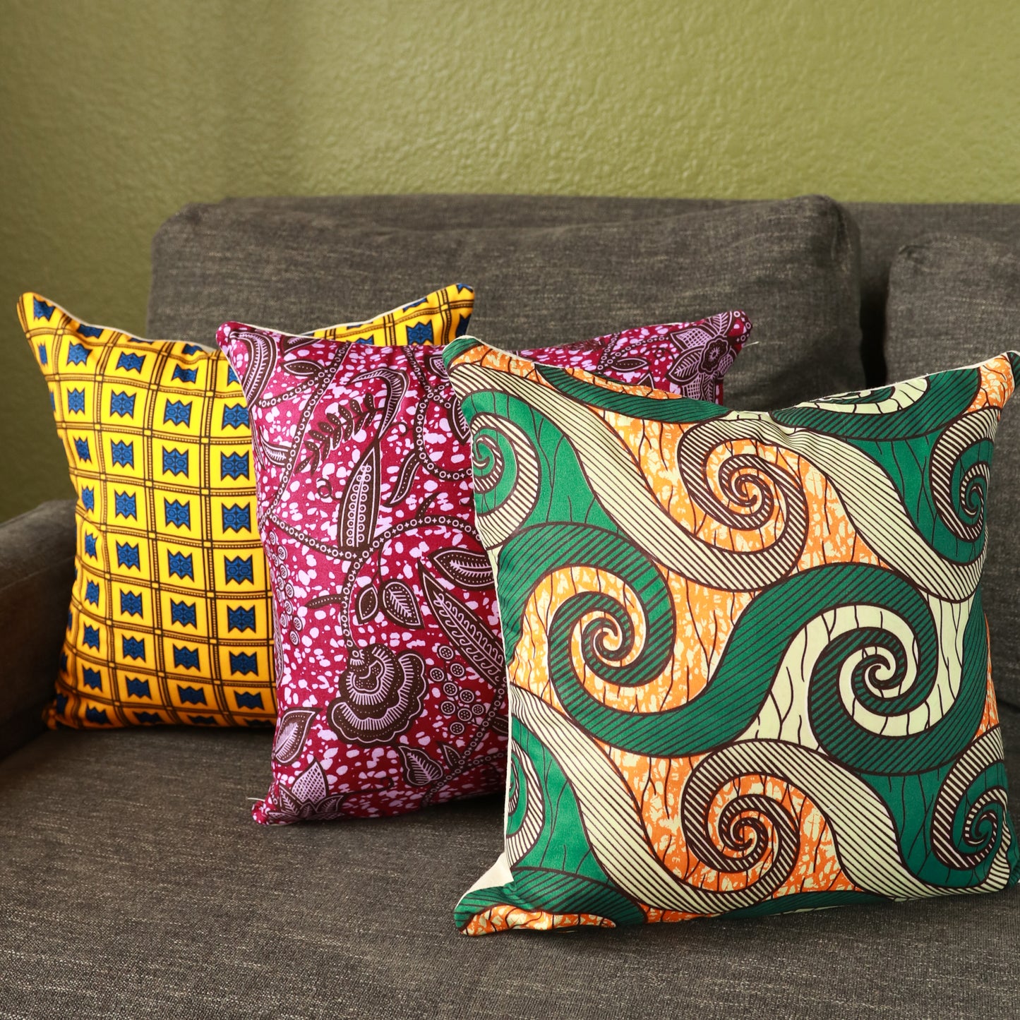 18"x18" African Ankara Print Pillow Covers