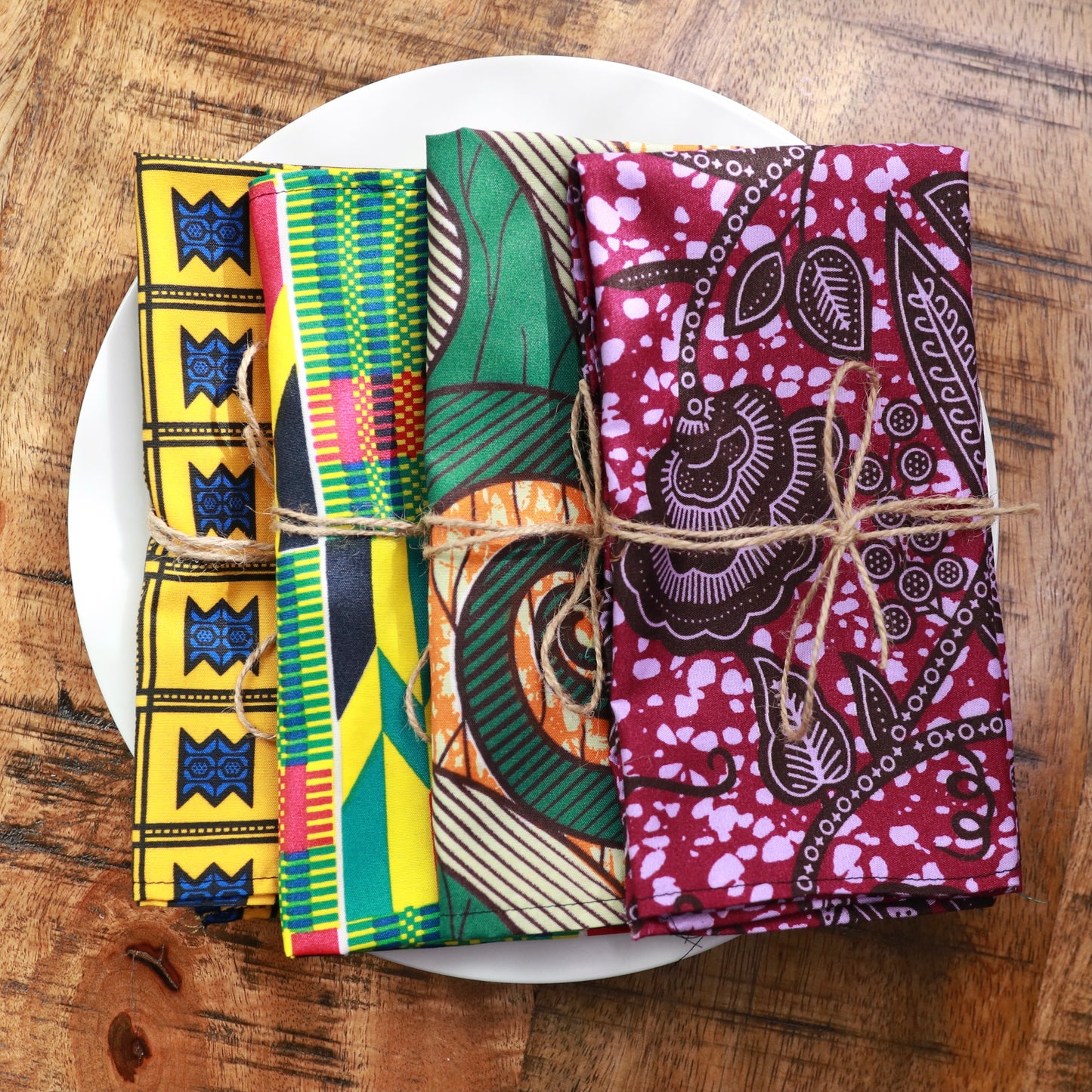 Casablanca | Ankara Wax African Print Cotton and Bamboo Napkins (6 Pieces) Made to order