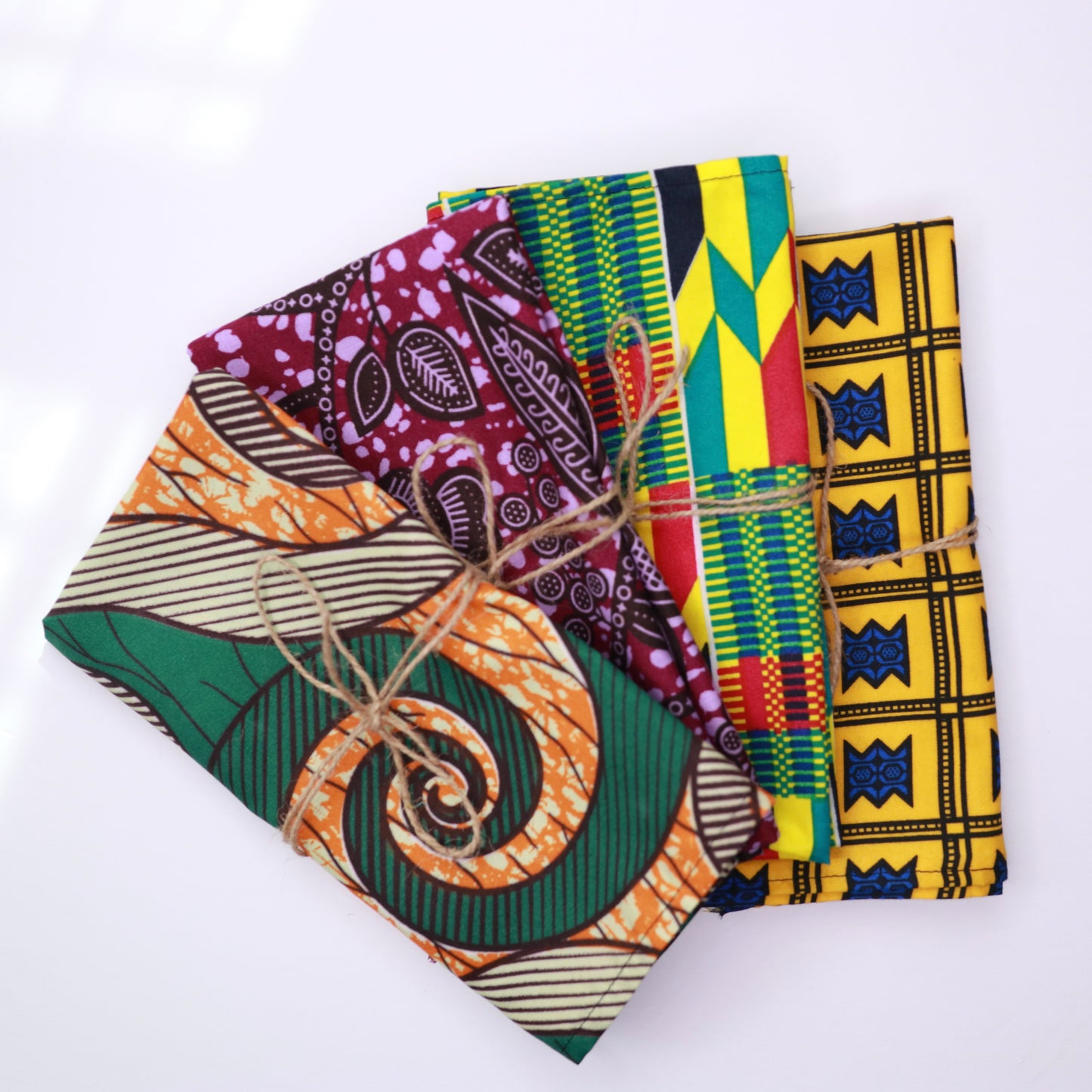 Lagos | Ankara Wax African Print Cotton and Bamboo Napkins (6 Pieces) Made to order