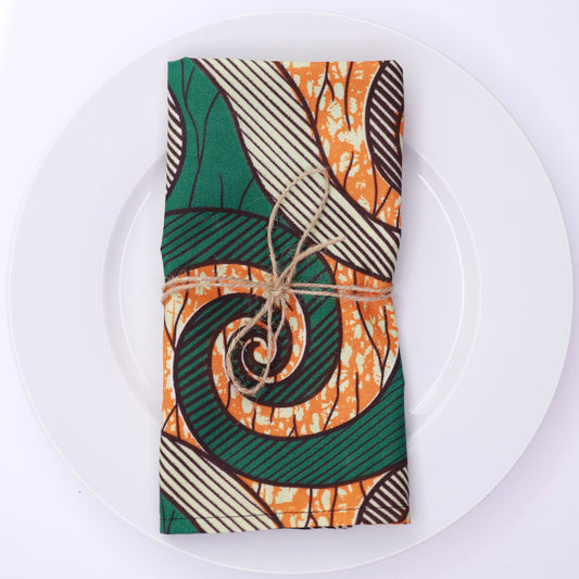 Lagos | Ankara Wax African Print Cotton and Bamboo Napkins (6 Pieces) Made to order