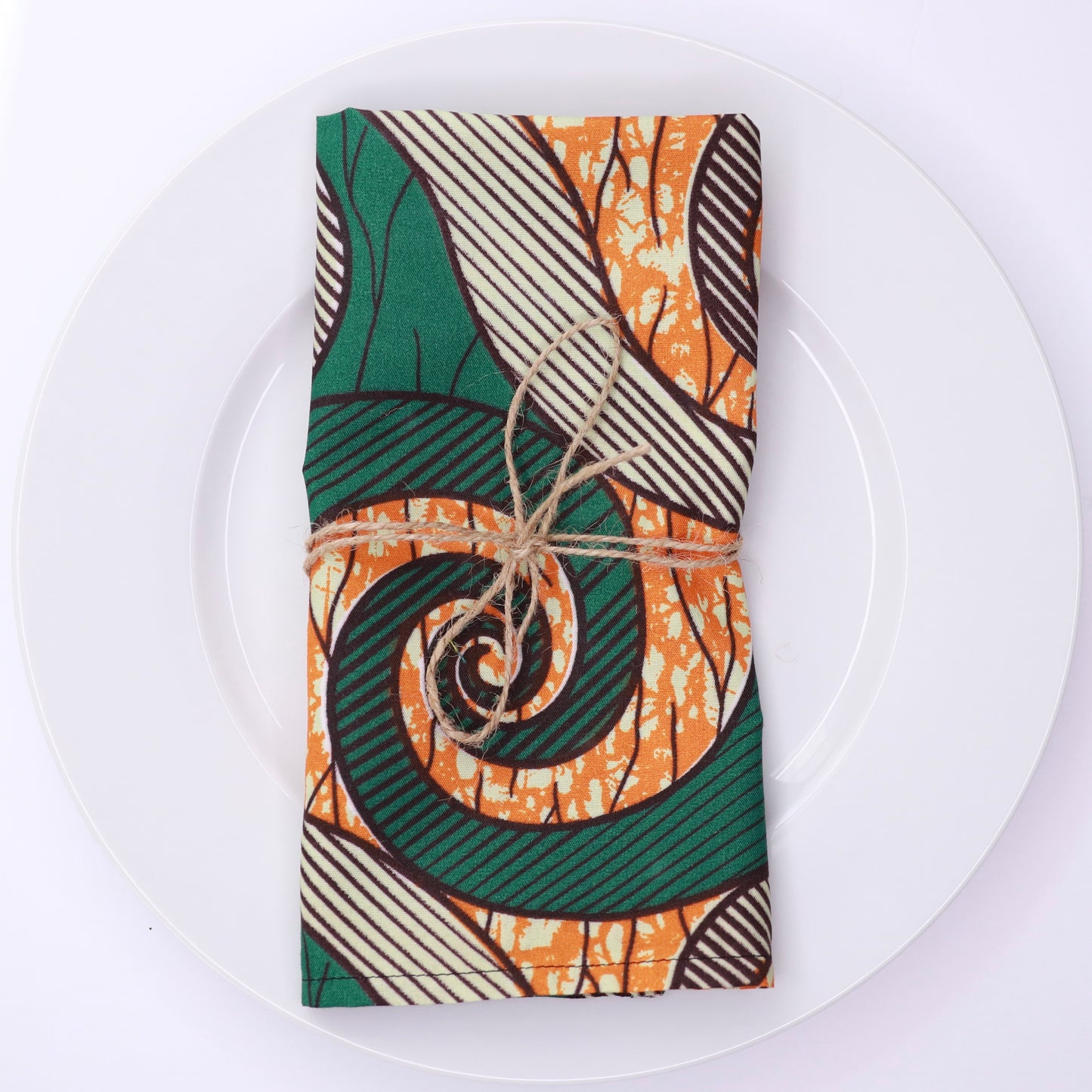 Sahara | Ankara Wax African Print Cotton and Bamboo Napkins (6 Pieces) Made to order