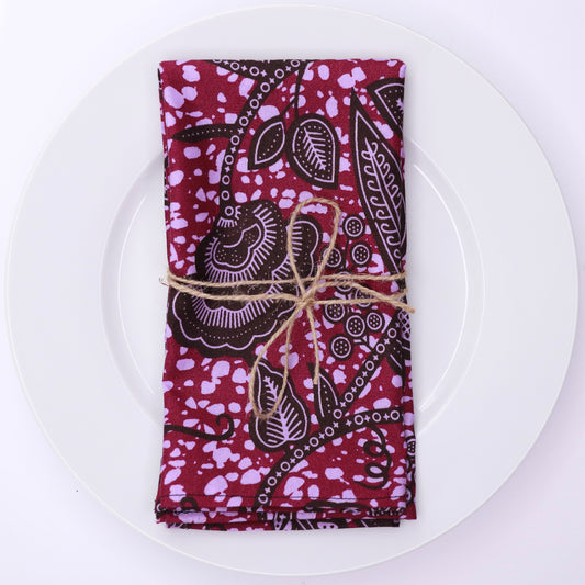 Casablanca | Ankara Wax African Print Cotton and Bamboo Napkins (6 Pieces) Made to order