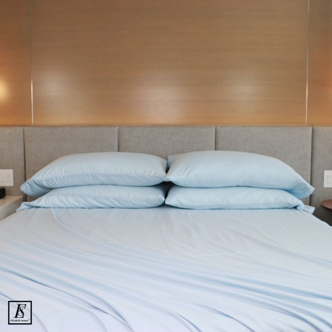 Light Blue Bamboo Bed Sheet Set Hotel Bed Sheets Elizabeth Samuel
