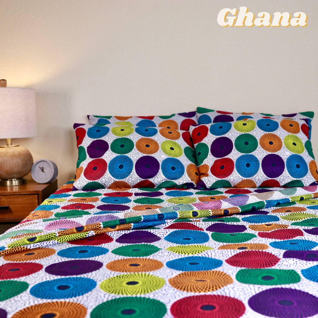 Elizabeth Samuel 6 piece African Wax Print (Ankara) Cotton and Bamboo African Print Bed Sheet Sets