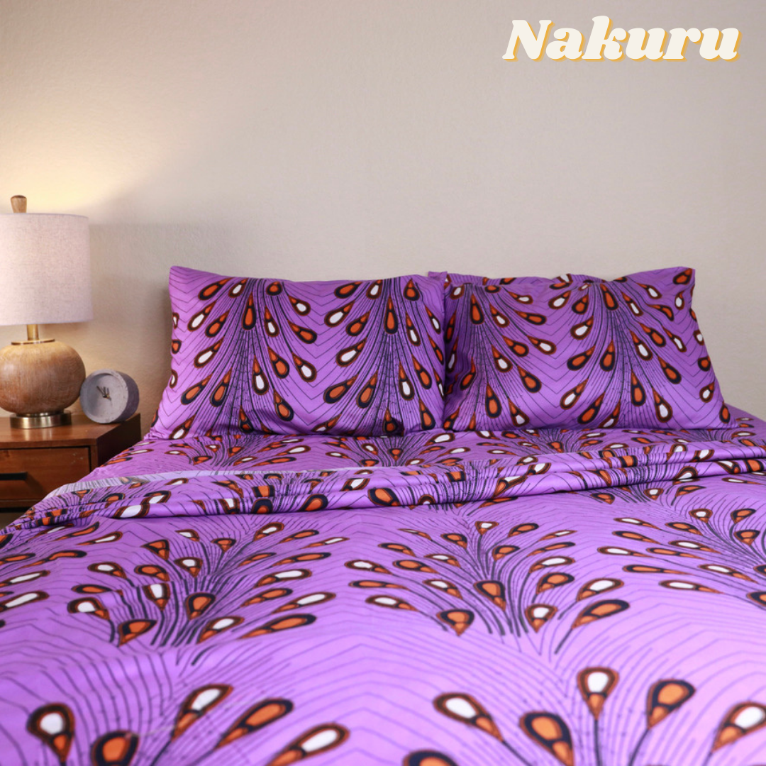 Elizabeth Samuel 6 piece African Wax Print (Ankara) Cotton and Bamboo African Print Bed Sheet Sets