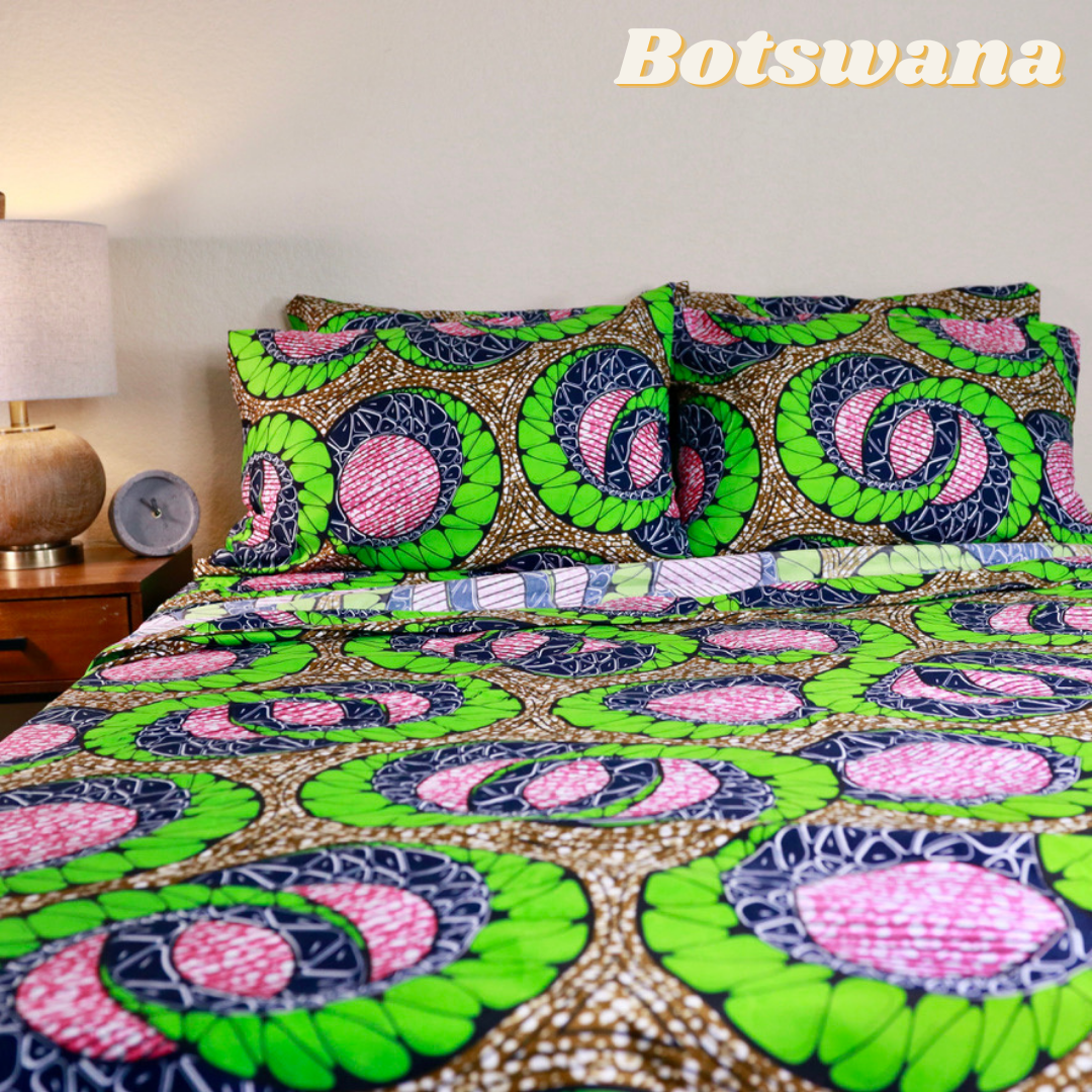 Elizabeth Samuel 6 piece African Wax Print (Ankara) Cotton and Bamboo African Print Bed Sheet Sets