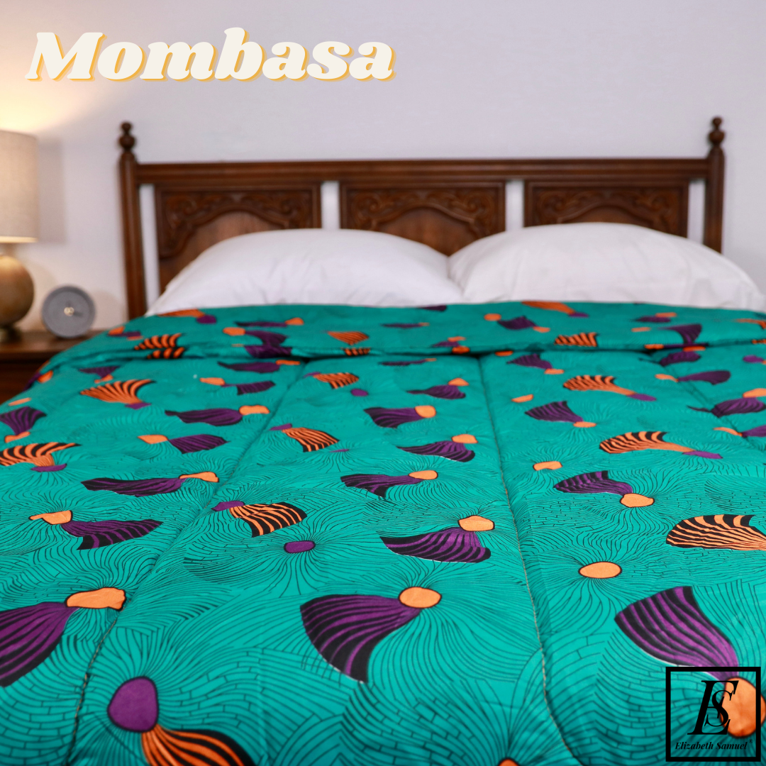 Mombasa | Luxury African Print Ankara Goose Down Alternative 100% Cotton Comforter