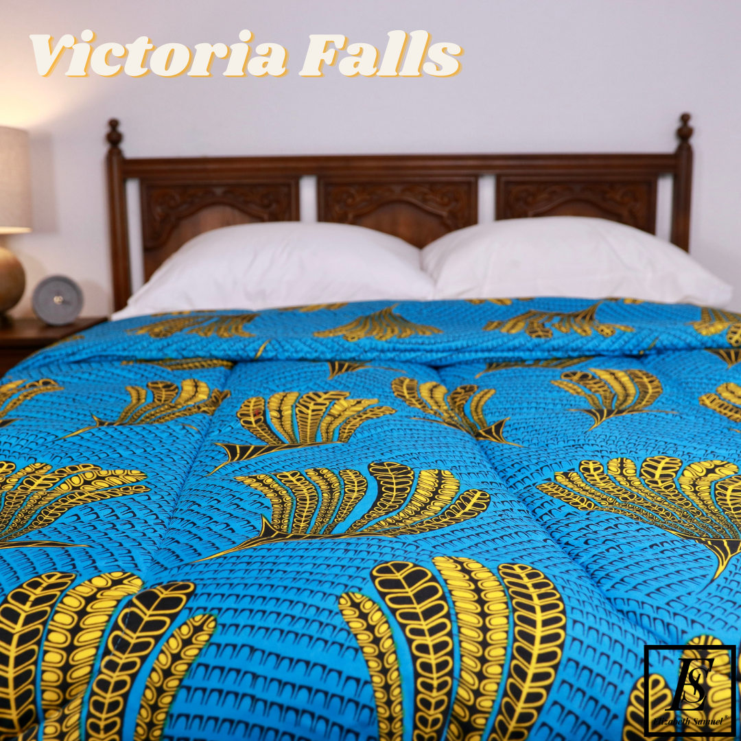 Victoria Falls | Luxury African Print Ankara Goose Down Alternative 100% Cotton Comforter