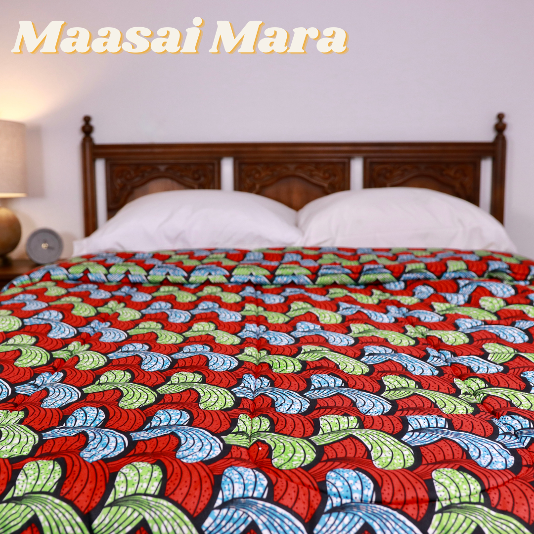 Maasai Mara | Luxury African Print Ankara Goose Down Alternative 100% Cotton Comforter