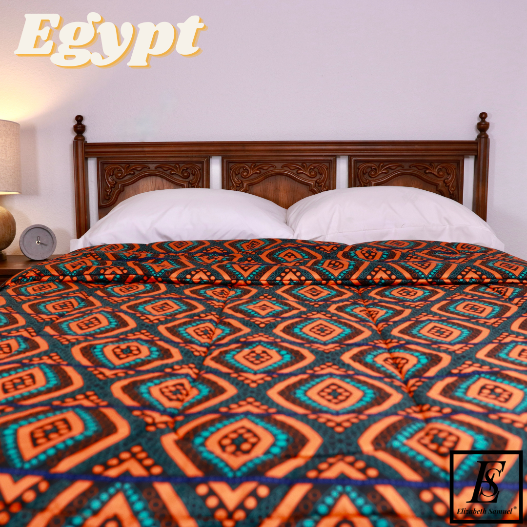 Egypt | Luxury African Print Ankara Goose Down Alternative 100% Cotton Comforter