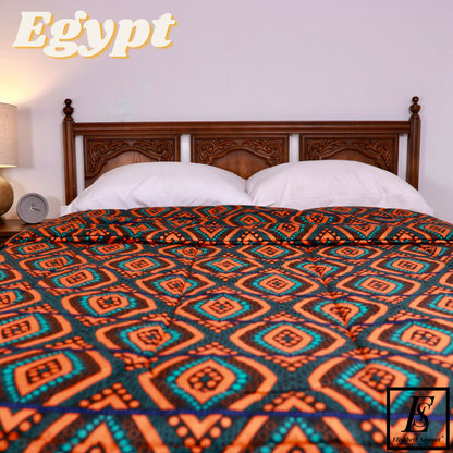 Egypt | Luxury African Print Ankara Goose Down Alternative 100% Cotton Comforter