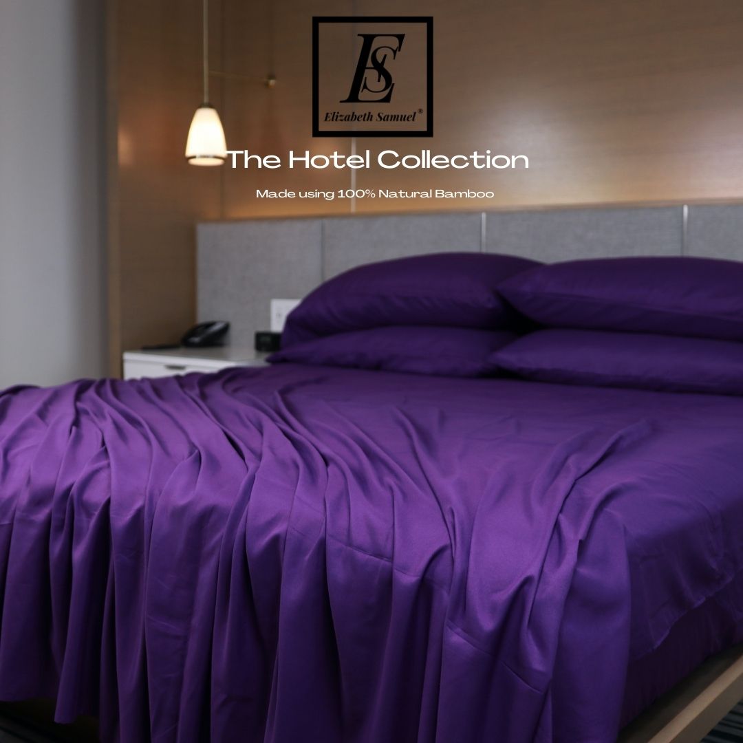 Purple Bamboo 6 piece Bed sheet set Hotel Bed Sheets Elizabeth Samuel