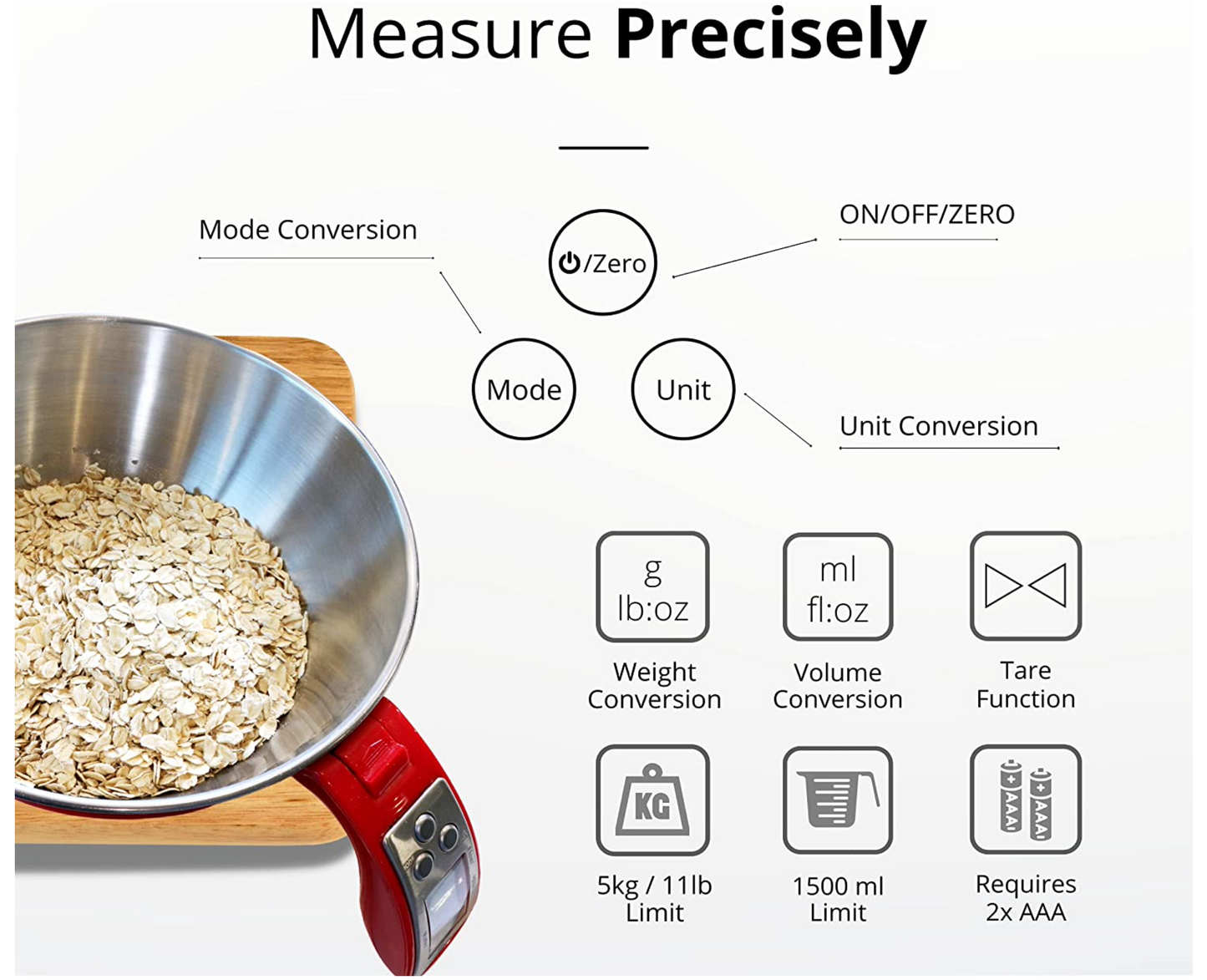 Kitchen Food Scale Bowl 