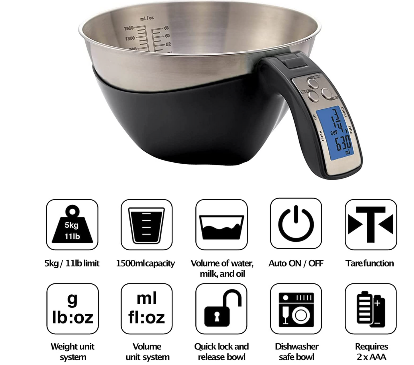 Kitchen Food Scale Bowl 