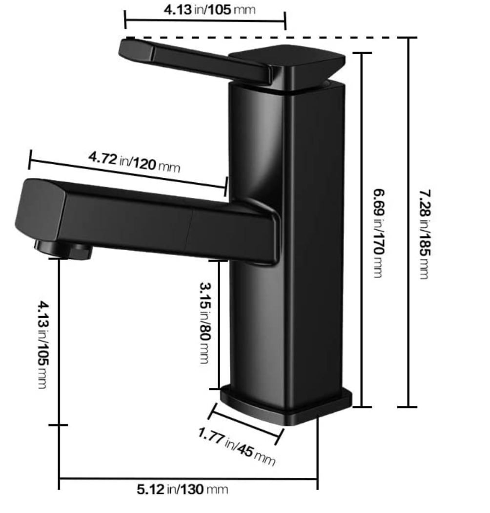 Pull Out Sprayer Bathroom Faucet