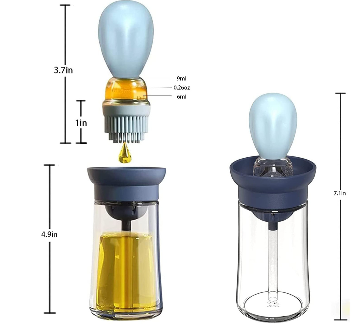 Oil Dispenser With Brush Glass Olive Oil Dispenser For - Temu