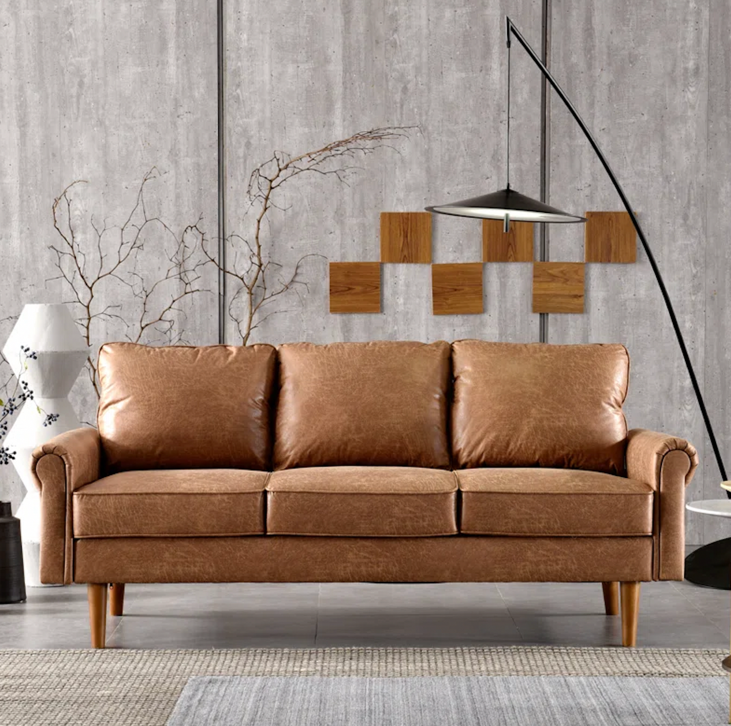 Raleigh 73.6'' Vegan Leather Sofa