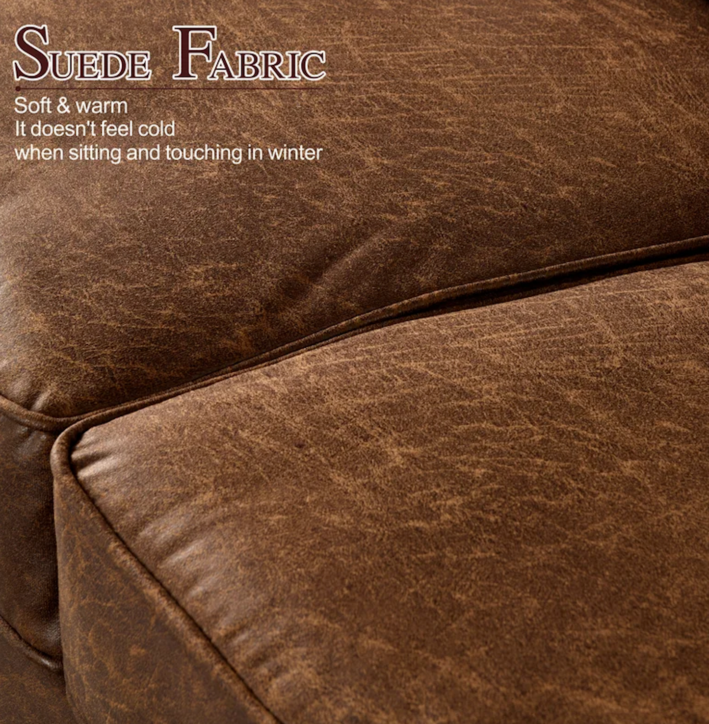 Raleigh 73.6''  Dark brown Vegan Leather Sofa